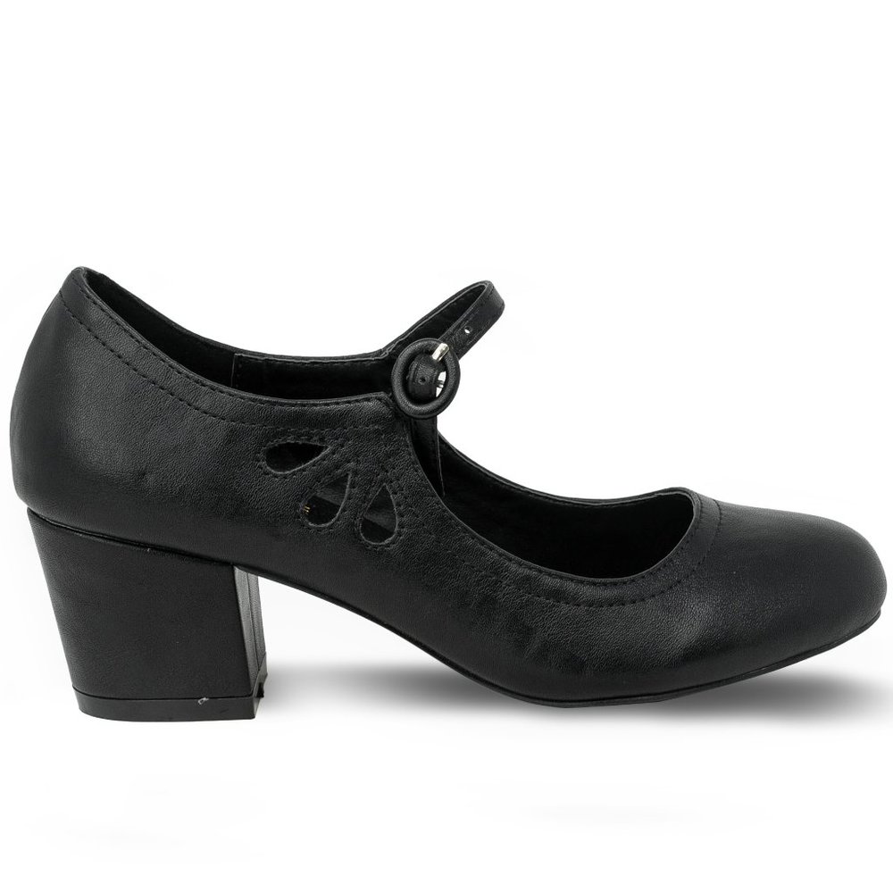 Chase + Chloe Black Mary Jane Heels